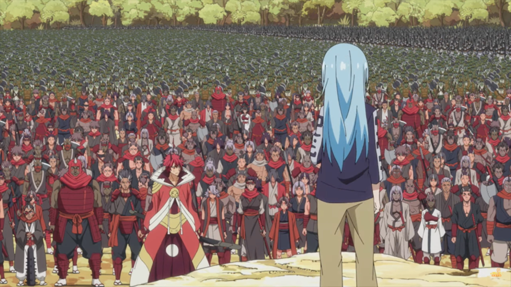 Rimuru stands before his army