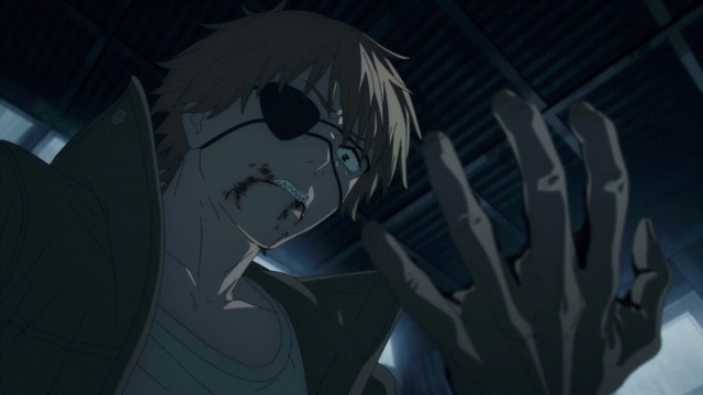Denji-coughing-blood-in-Chainsaw-Man-Anime.