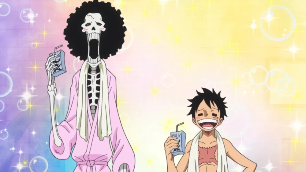 Luffy_And_Brook_Drink_Milk