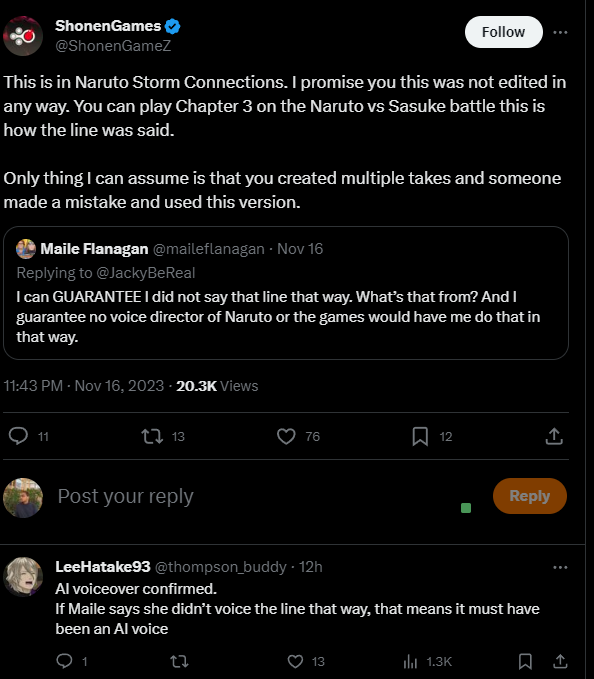 New Naruto fighting game receives backlash for questionable redub, raising  eyebrows over potential AI voiceover: I can guarantee I did not say that  line that way : r/Games