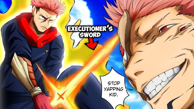 Yuji with executioner's sword vs Sukuna