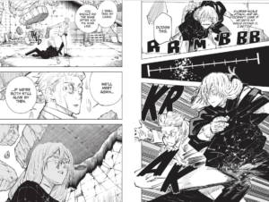 Nanami slicing Mahito's leg off