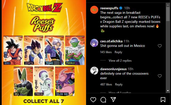 dbz x reeses pufffs