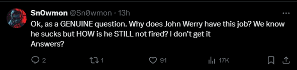 why Werry has this job