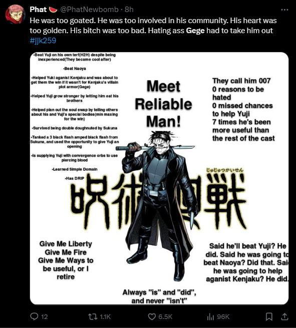 Choso death reaction 2